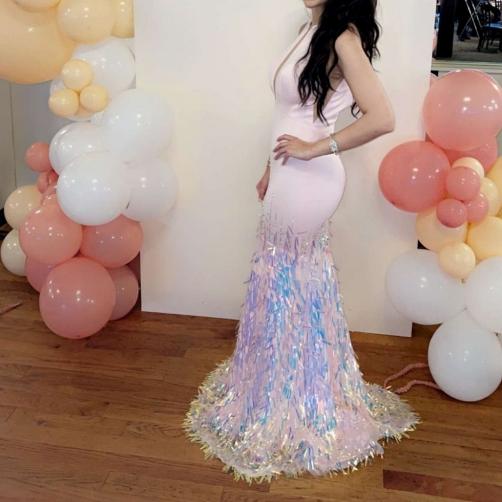 Pink/Purple Fringe Prom/Evening Gown